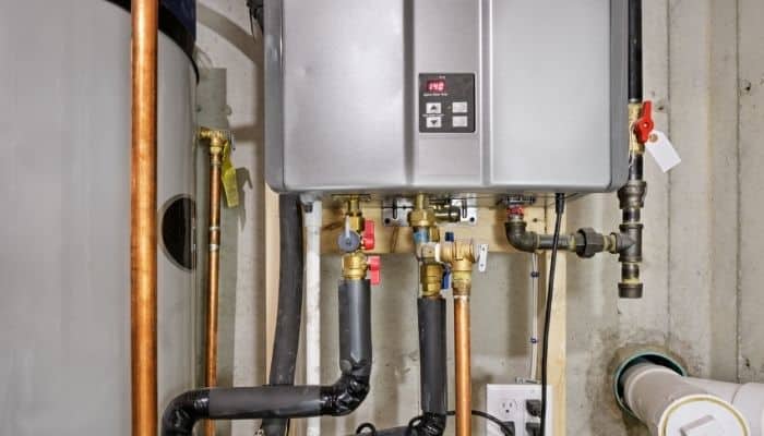 Tankless Water Heater in garage